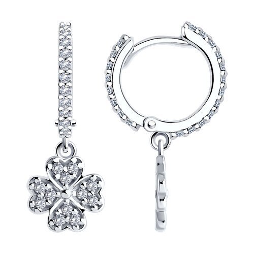 Серьги из серебра с фианитами (Арт.94026603)