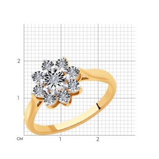Кольцо из комбинированного золота с бриллиантами «Цветок Света» Соколов (арт.51-210-00812-1)