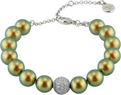 Браслет из серебра с жемчугом и кристаллом swarovski (Арт.5b-sk-26)
