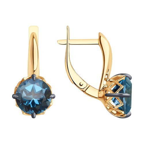 Серьги золотые пробы 585 с топазом (Арт.51-320-01763-2)