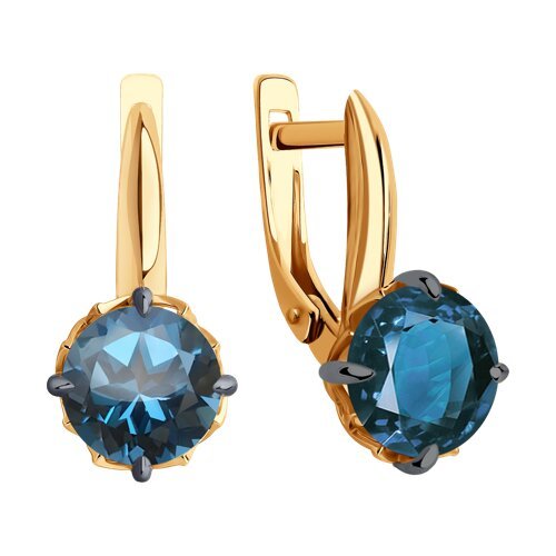 Серьги золотые пробы 585 с топазом (Арт.51-320-01763-2)