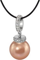 Кулон из серебра с жемчугом и кристаллом swarovski (Арт.abp-1-12-10-s)