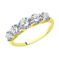 Кольцо из желтого золота с фианитами (Арт.017146-2)