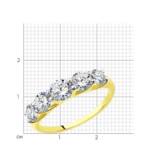 Кольцо из желтого золота с фианитами (Арт.017146-2)