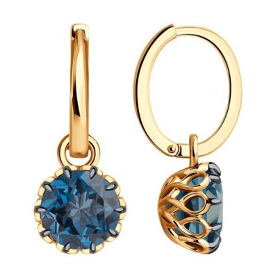 Серьги золотые пробы 585 с топазом (Арт.51-321-01811-1)