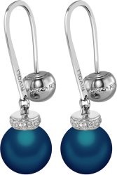 Серьги из серебра с жемчугом и кристаллом swarovski (Арт.abs-9-12-22-s)