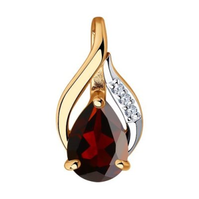 Подвеска золотая пробы 585 с гранатом (Арт.51-330-00985-2)