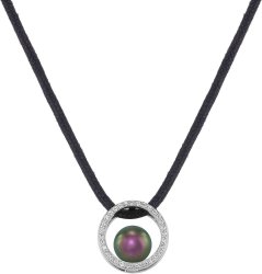 Кулон из серебра с жемчугом и кристаллом swarovski (Арт.ahp-2-8-19-s)