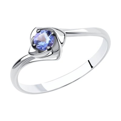 Кольцо из белого золота с танзанитом «Северное сияние» Соколов (арт.6014067)