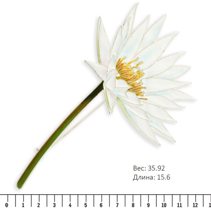 Брошь из серебра Т.Полякова "Водяная лилия" (Арт.41630)