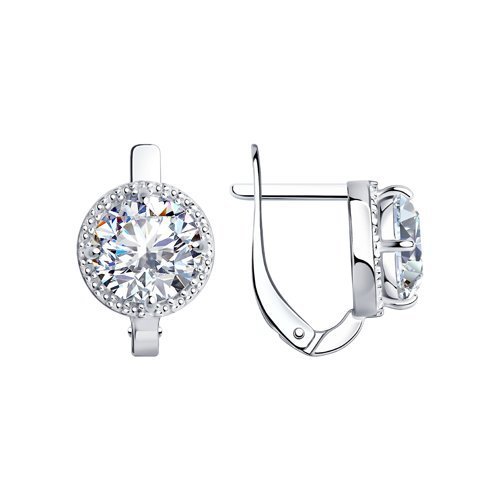 Серьги из серебра с фианитами (Арт.94020412)