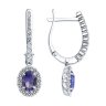 Серьги из белого золота с бриллиантами и танзанитами (Арт.6024275-3)
