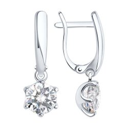 Серьги из серебра с фианитами (Арт.94021995)