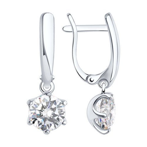 Серьги из серебра с фианитами (Арт.94021995)
