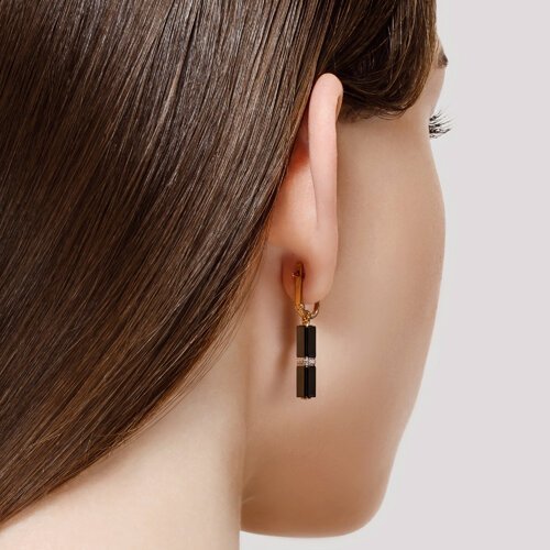 Серьги из золота с бриллиантами и керамическими вставками (Арт.6025125)