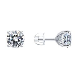 Серьги из серебра с фианитами (Арт.94022997)