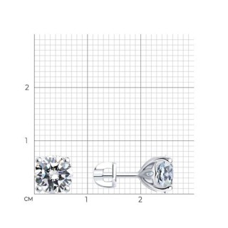 Серьги из серебра с фианитом «Чистый Свет» Соколов (арт.94022997)