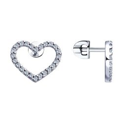 Серьги из серебра с фианитами (Арт.94023363)