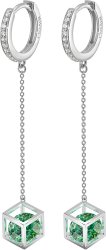 Серьги из серебра с куб. цирконием (Арт.fus-3-8-swr-7-s)