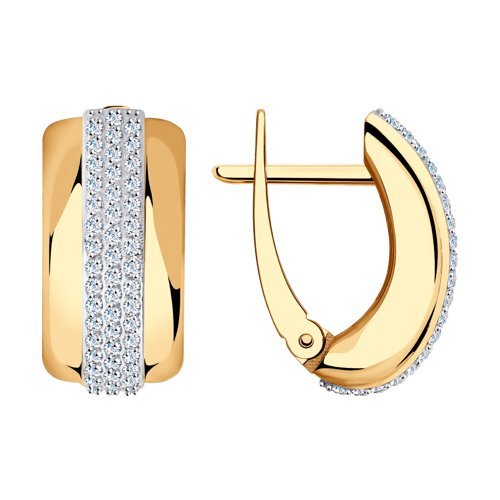 Серьги из золота с фианитами (Арт.028644)