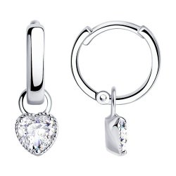 Серьги из серебра с фианитами (Арт.94024415)