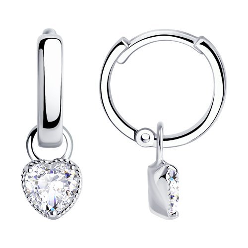 Серьги из серебра с фианитами (Арт.94024415)