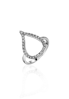 Кольцо с бриллиантами из белого золота «Elegance Капля света» Estet (арт.01К6214494)