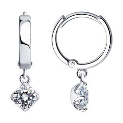 Серьги из серебра с фианитами (Арт.94025070)