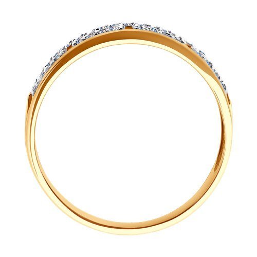 Кольцо из золота с фианитами «Греческий орнамент» Соколов (арт.019348)