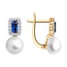 Серьги золотые пробы 585 с миксом камней (Арт.79-20095)