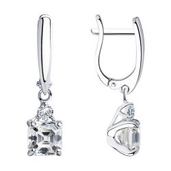 Серьги из серебра с фианитами (Арт.94025753)
