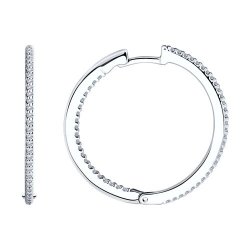 Серьги из серебра с фианитами (Арт.94025862)