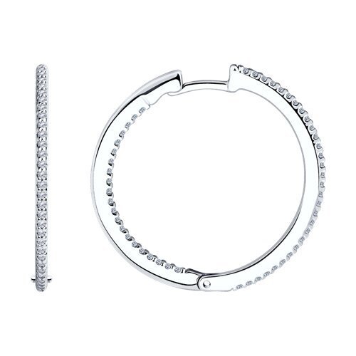 Серьги из серебра с фианитами (Арт.94025862)