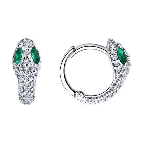 Серьги из серебра с фианитами (Арт.94025968)