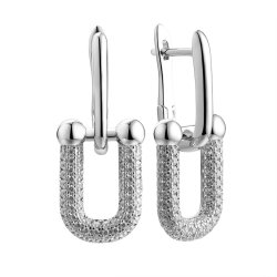 Серьги из серебра с фианитом (Арт.cz-e03480-x-w-x-x-w)