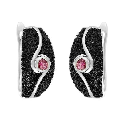 Серьги из серебра с корундом (Арт.gl-e00142-x-w-pin-x-b)