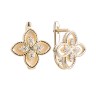 Серьги серебряные с жемчугом и фианитами «Lace Bloom» Fresh Jewelry (арт.PI-E04286-X-L-PN-X-W)