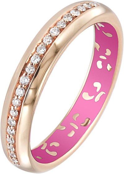 Кольцо обручальное с бриллиантами и эмалью «Pink Éternité» Korloff (арт.K11HL07PG)