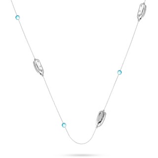 Ожерелье серебряное с куб. цирконием и ситаллом «Affetto Волны Света» Fresh Jewelry (арт.RB-N368-1-X-W-OB34-X-W)