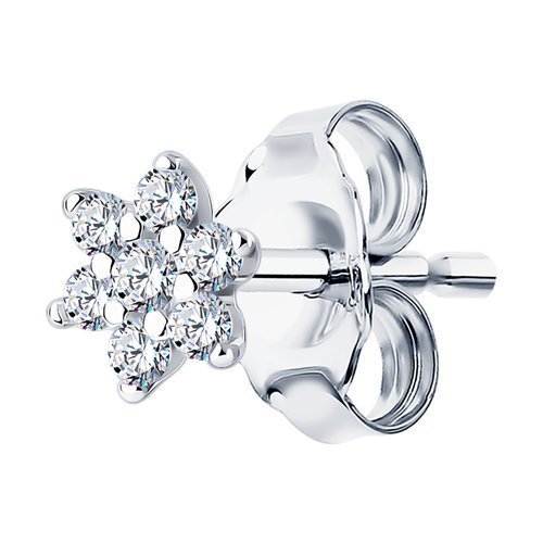 Серьга из серебра с фианитами (Арт.94170132)