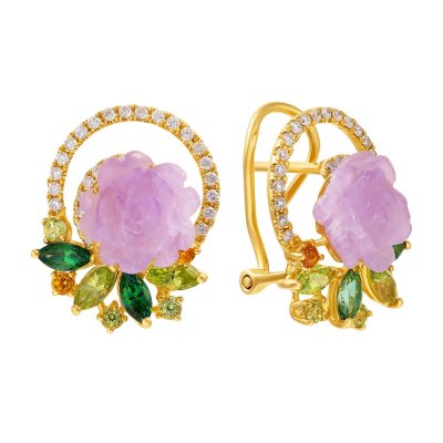 Серьги из золота с аметистом и бриллиантом (Арт.e33359_sr_am_ct_gt_pd_yg)