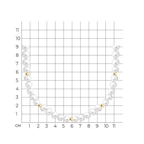 Колье золотое пробы 585 с жемчугом (Арт.797045)