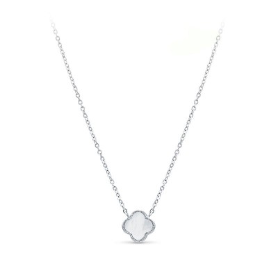 Ожерелье серебряное с перламутровой вставкой «Северный Клевер» MyJewels (арт.2511)