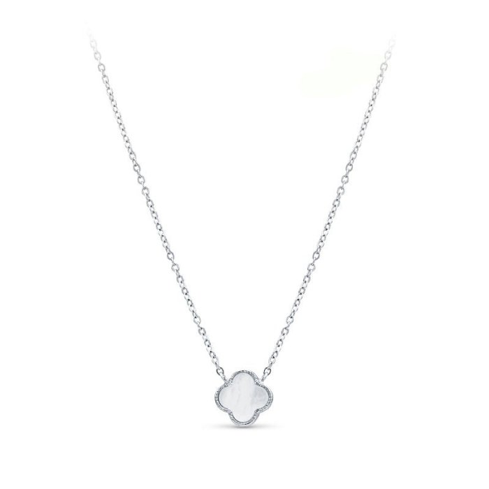 Ожерелье серебряное с перламутровой вставкой «Северный Клевер» MyJewels (арт.2511)
