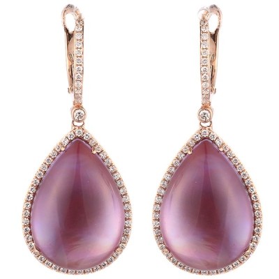 Серьги золото с аметистом и бриллиантами «Розовый Тумансвет» MyJewels (арт.EE00071DAMD4R4_SR_PINK)