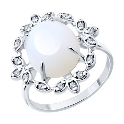 Кольцо из серебра с опалитом и фианитами (Арт.83010160)