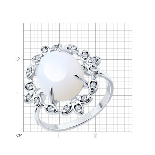Кольцо из серебра с опалитом и фианитами (Арт.83010160)