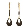 Серьги с керамикой и кубическим цирконием «Lemon Noir» Fresh Jewelry (арт.TM-E00097-BR-L-X-X-DB)
