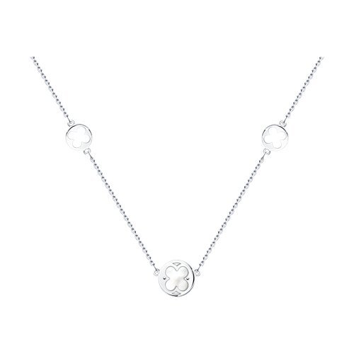 Колье из серебра с перламутром «Белый клевер» Соколов (арт.83070047)