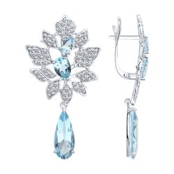Серьги из серебра с топазами и фианитами (Арт.94-321-00111-1)